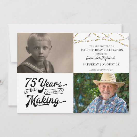 75e Verjaardag String Lights 75 JAAR IN HET MAKEN Kaart (Voorkant)