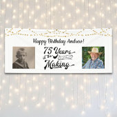 75e verjaardag String Lights Retro 2 foto banner