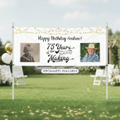 75e verjaardag String Lights Retro 2 foto banner