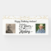 75e verjaardag String Lights Retro 2 foto banner (Horizontaal)