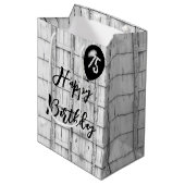 75e verjaardag symmetrisch rustiek houtpatroon medium cadeauzakje (Voorkant Gekanteld)