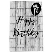 75e verjaardag symmetrisch rustiek houtpatroon medium cadeauzakje (Voorkant)