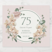 75e verjaardag tropische storm sparkling wijnetiket (Enkel label)