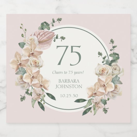 75e verjaardag tropische storm sparkling wijnetiket (Enkel label)