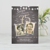 75e verjaardag  uitnodiging Volwassenen (Staand voorkant)