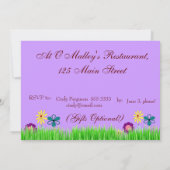 75e verjaardag - Uitnodiging voor kleurrijke en fe (Achterkant)