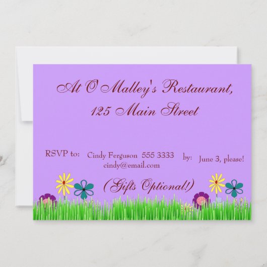 75e verjaardag - Uitnodiging voor kleurrijke en fe (Achterkant)