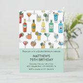 75e verjaardag uitnodigingen Cocktail Contemporary (Staand voorkant)