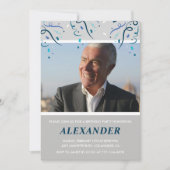 75e verjaardag uitnodigingen Mannen Confetti Photo (Voorkant)