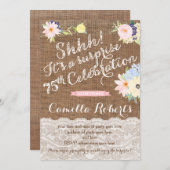 75e verjaardag uitnodigingen, verrassingsfeest nod kaart (Voorkant / Achterkant)