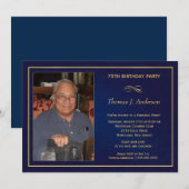 75e verjaardag uitnodigingen - Voeg uw foto toe (Voorkant / Achterkant)