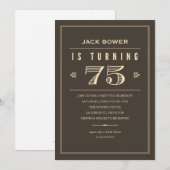75e verjaardag uitnodigingen voor mannen (Voorkant / Achterkant)
