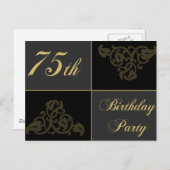 75e verjaardag van de leveringen van de partij uitnodiging briefkaart (Voorkant / Achterkant)