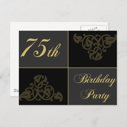 75e verjaardag van de leveringen van de partij uitnodiging briefkaart (Voorkant / Achterkant)