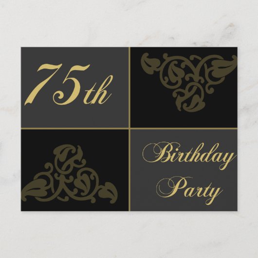 75e verjaardag van de leveringen van de partij uitnodiging briefkaart (Voorkant)