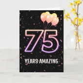 75e verjaardag van de luchtballonnen en Confetti Kaart (Gele Bloem)