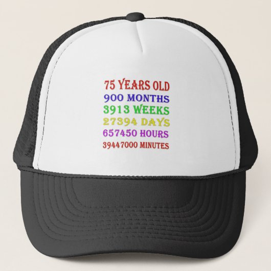 75e verjaardag van de mijlpalen trucker pet (Voorkant)