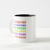 75e verjaardag van de mijlpalen tweekleurige koffiemok (Voorkant links)