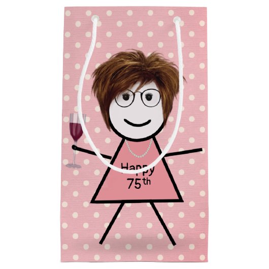 75e verjaardag van de poolmeisjes op pooldots klein cadeauzakje (Voorkant)