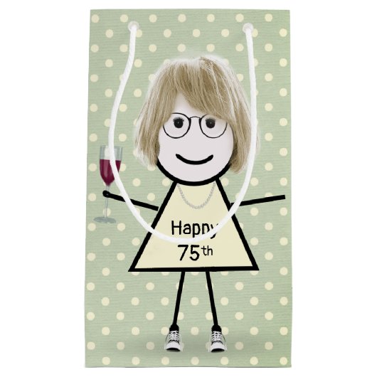 75e verjaardag van de poolmeisjes op pooldots klein cadeauzakje (Voorkant)