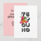 75e verjaardag van de uitnodiging van de Birthday  (Voorkant / Achterkant)