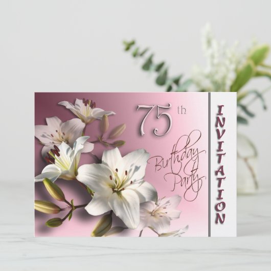 75e verjaardag van de uitnodiging van de Birthday  (Staand voorkant)