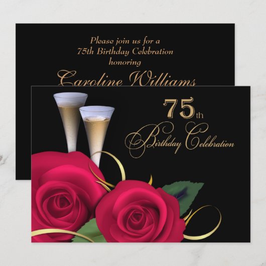 75e verjaardag van de viering van de verjaardag Aa Kaart (Voorkant / Achterkant)