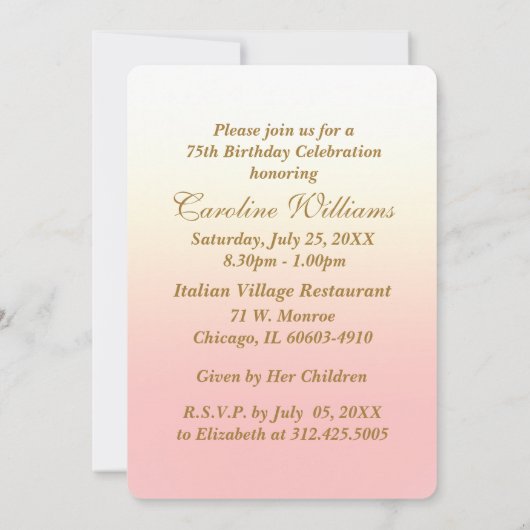 75e verjaardag van de viering van de verjaardag Aa Kaart (Achterkant)