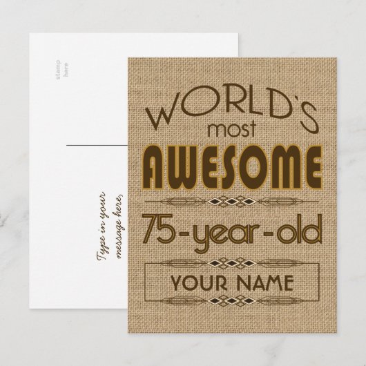 75e verjaardag van de viering van de wereld Best F Uitnodiging Briefkaart (Voorkant / Achterkant)