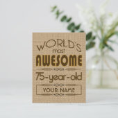 75e verjaardag van de viering van de wereld Best F Uitnodiging Briefkaart (Staand voorkant)