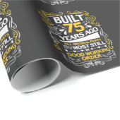 75e verjaardag van een 75-jarige cadeau cadeaupapier (Rol Hoek)