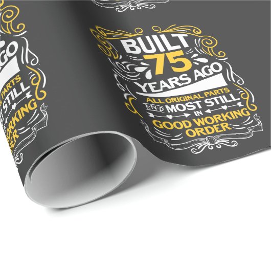 75e verjaardag van een 75-jarige cadeau cadeaupapier (Rol Hoek)