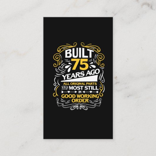 75e verjaardag van een 75-jarige cadeau visitekaartje (Voorkant)