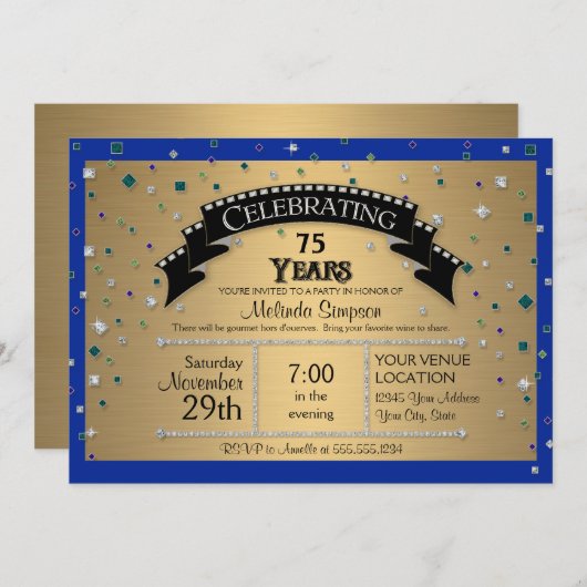 75e verjaardag van het feest van de jodendom Confe Kaart (Voorkant / Achterkant)