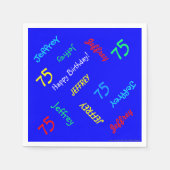 75e verjaardag van het koninklijk blauw document servetten (Voorkant)