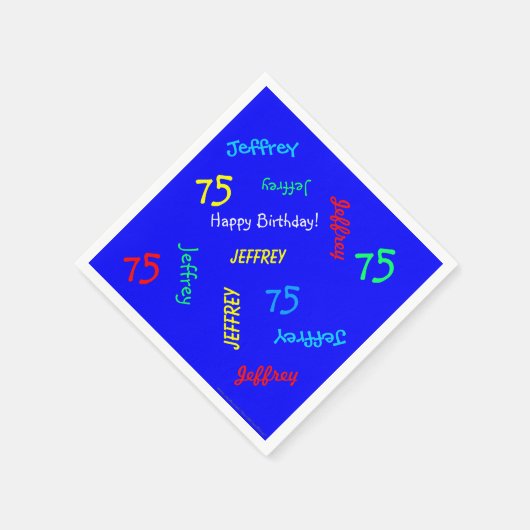 75e verjaardag van het koninklijk blauw document servetten (Hoek)