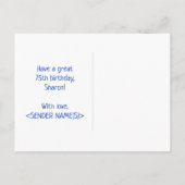 75e verjaardag: Vet, Vun, eenvoudig, Regenboog 75 Briefkaart (Achterkant)