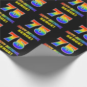 75e verjaardag: Vet, vun, eenvoudig, regenboog 75 Cadeaupapier (Hoek)