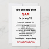 75e verjaardag voor hem zwart wit patroon A11 Kaart (Achterkant)