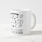 75e verjaardag voor vrouwen grote koffiekop (Voorkant rechts)