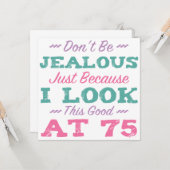 75e verjaardag voor vrouwen kaart (Voorkant / Achterkant in situ)