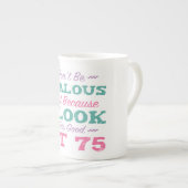 75e verjaardag voor vrouwen porselein kop (Voorkant rechts)