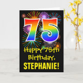 75e verjaardag: Vuurwapenpatroon met vuursteentje  Kaart (Gele Bloem)