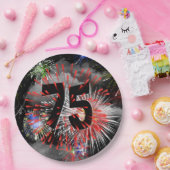 75e verjaardag vuurwerk in Bord van wolkenpapier (Feest)