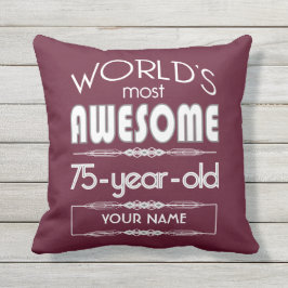75e verjaardag Wereld Beste Fabulous Dark Red Maro Buitenkussen