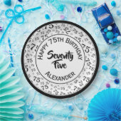 75e verjaardag Willekeurig nummer Patroon Zwart/Wi Papieren Bordje (Feest)