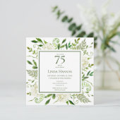 75e verjaardag Witte Hortensia's Kaart (Staand voorkant)