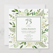 75e verjaardag Witte Hortensia's Kaart (Voorkant)
