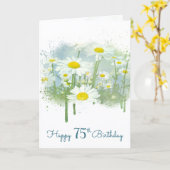 75e verjaardag Witte Madeliefjes Tuin Kaart (Gele Bloem)