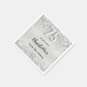 75e verjaardag zilveren elegante confetti servet (Hoek)